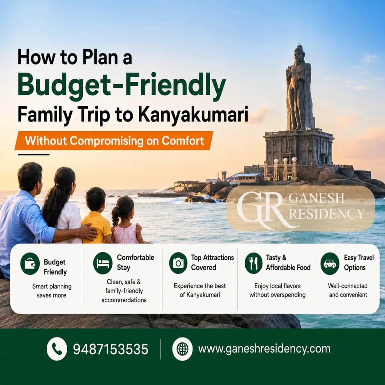 Plan a budget friendly family trip to kanyakumari
